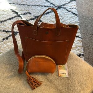 “Portland Leather” Mini Crossbody Tote